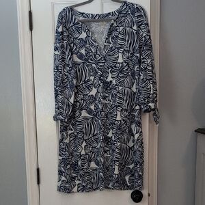 Lilly Pulitzer Blue and White Floral Dress